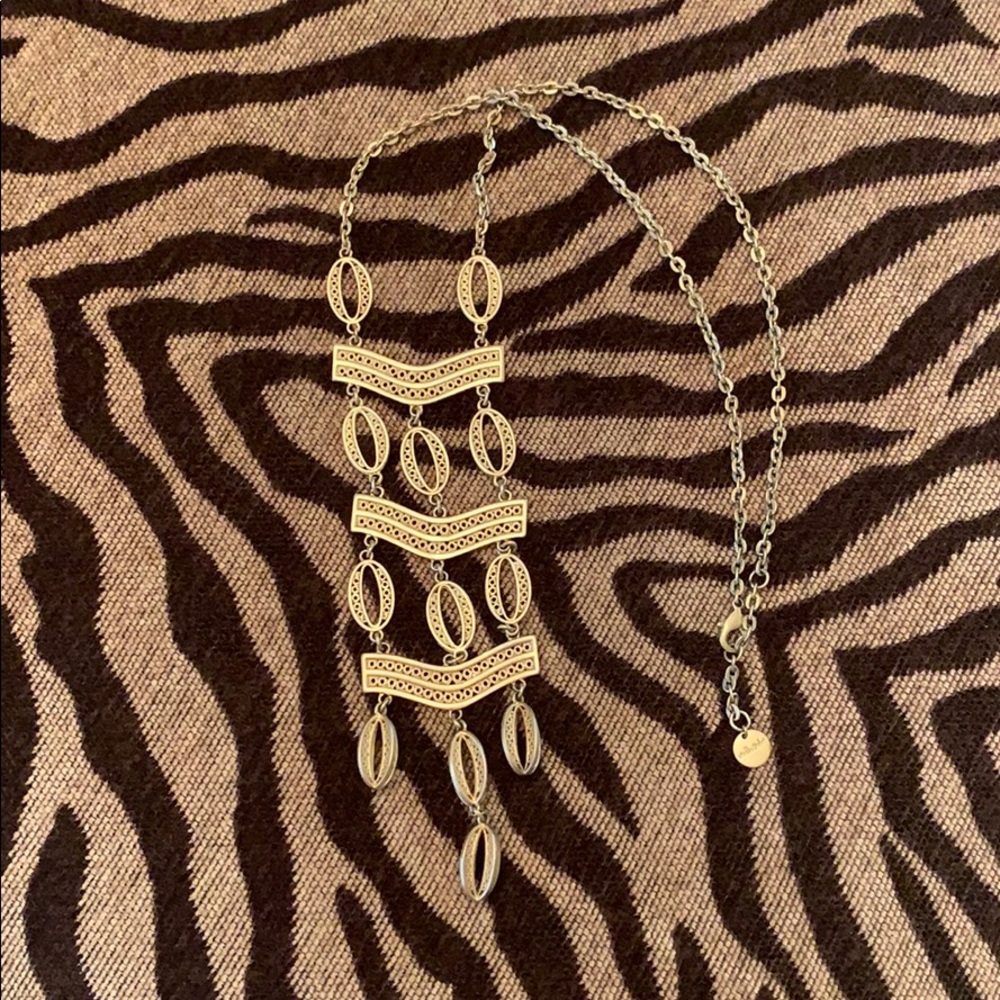 Stella and Dot gold statement necklace